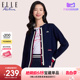 ELLE Active2024春款法式华夫格针织开衫 小香风针织外套女薄款