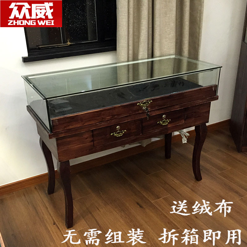 器古玩文玩吊柜陈列柜珠宝展示柜实木玻璃饰品柜台复古做旧玉在类目 商业/办公家具, 货架/展柜, 精品展柜/陈列柜中 - 来自Buy2taobao.com提供专业的淘宝代购服务