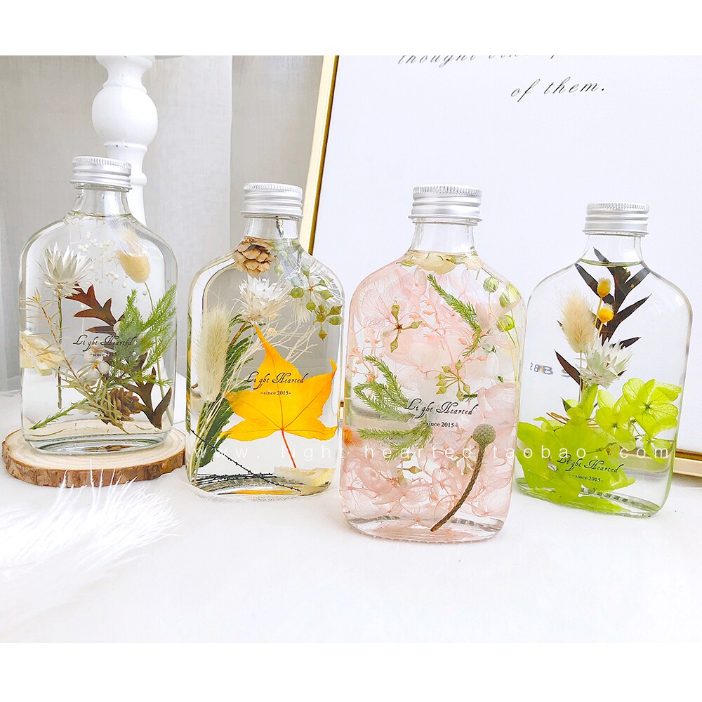 浮游花瓶植物标本装饰永生花干花束礼盒摆件生日情人教师节日礼物