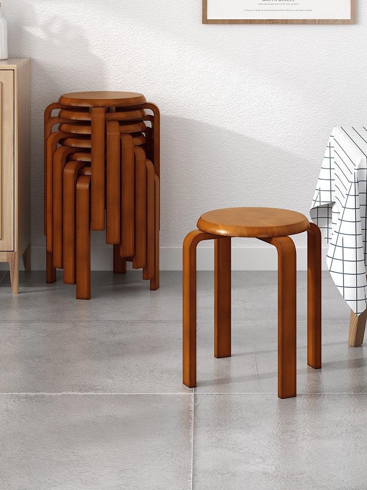 实木凳子家用多功能木板圆凳成人吃饭餐桌凳网红现代时尚小凳子