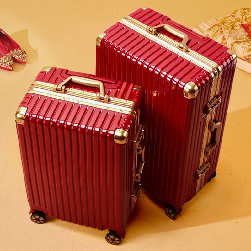 结婚行李箱陪嫁箱红色皮箱婚嫁拉杆箱女密码婚礼新娘嫁妆箱子一对