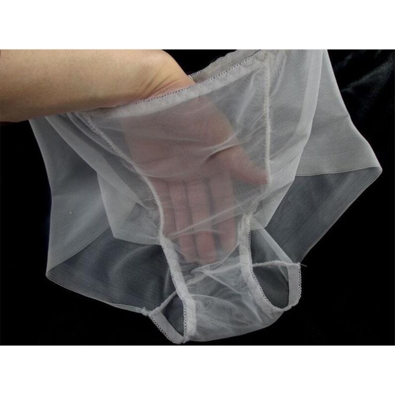 女士内裤裆部全透明全毛露性感中腰超薄透视无痕三角裤头网纱性趣
