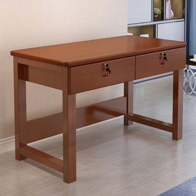 纯实木写字桌松木书桌图片