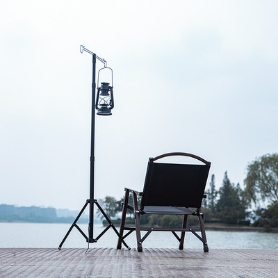 户外灯架伸缩杆折叠超轻露营灯杆便携挂架营地三角架挂钩支架照明