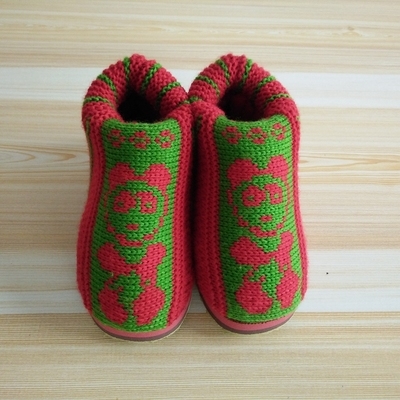 儿童毛线拖鞋冬图片