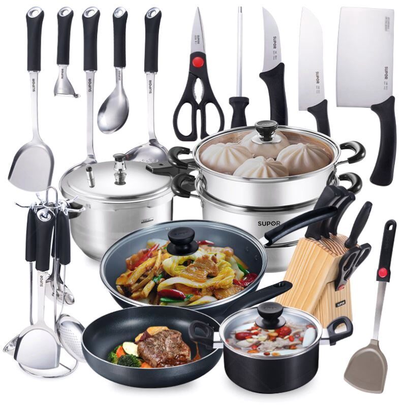 锅碗瓢盆套装厨房厨具全套生活用品家用大全生活锅高颜值锅具做饭