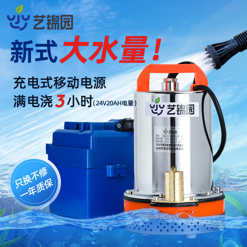 潜水泵充电式水泵家用抽水浇菜12v