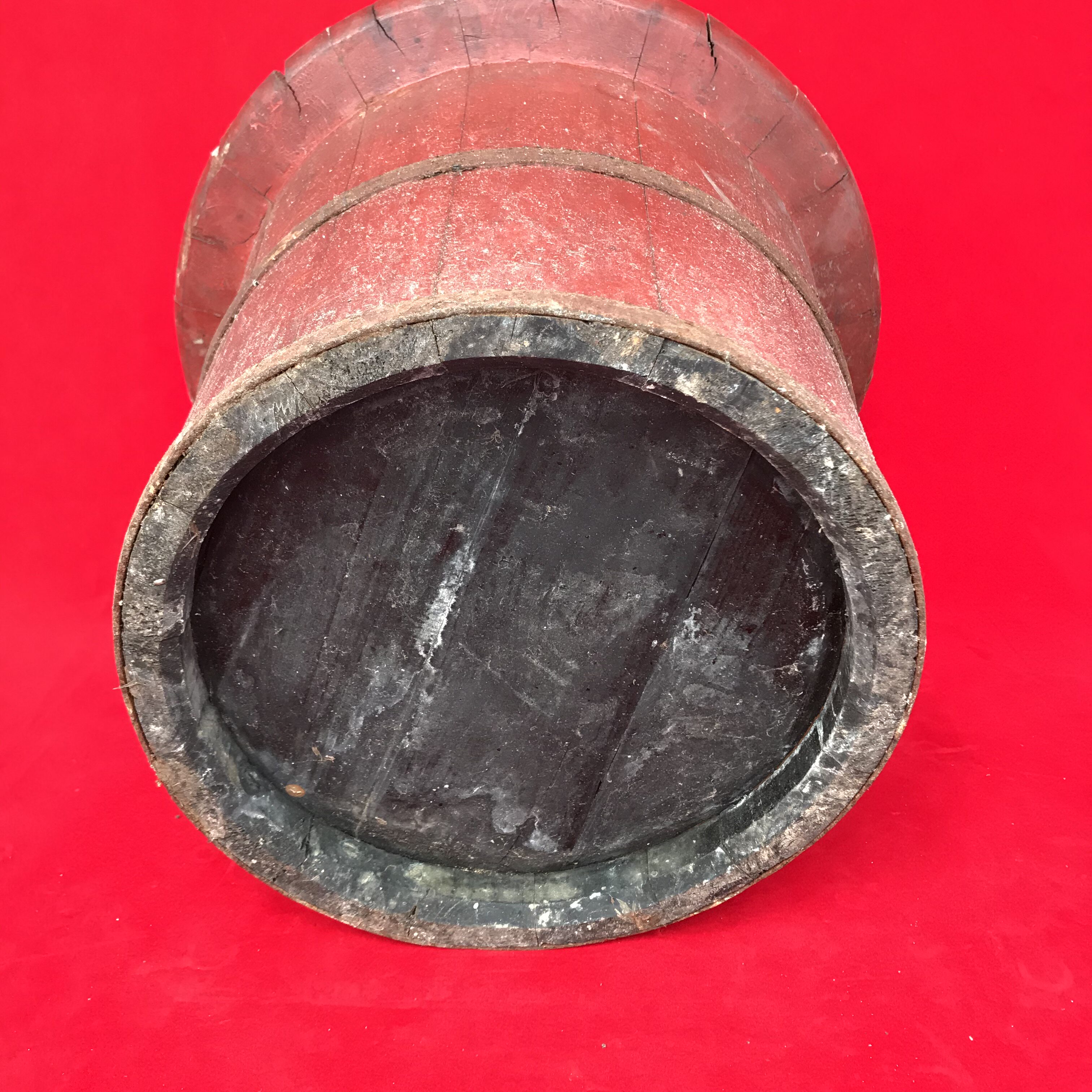 民俗物件怀旧老米桶木桶带盖古董收藏杂项民国摆件