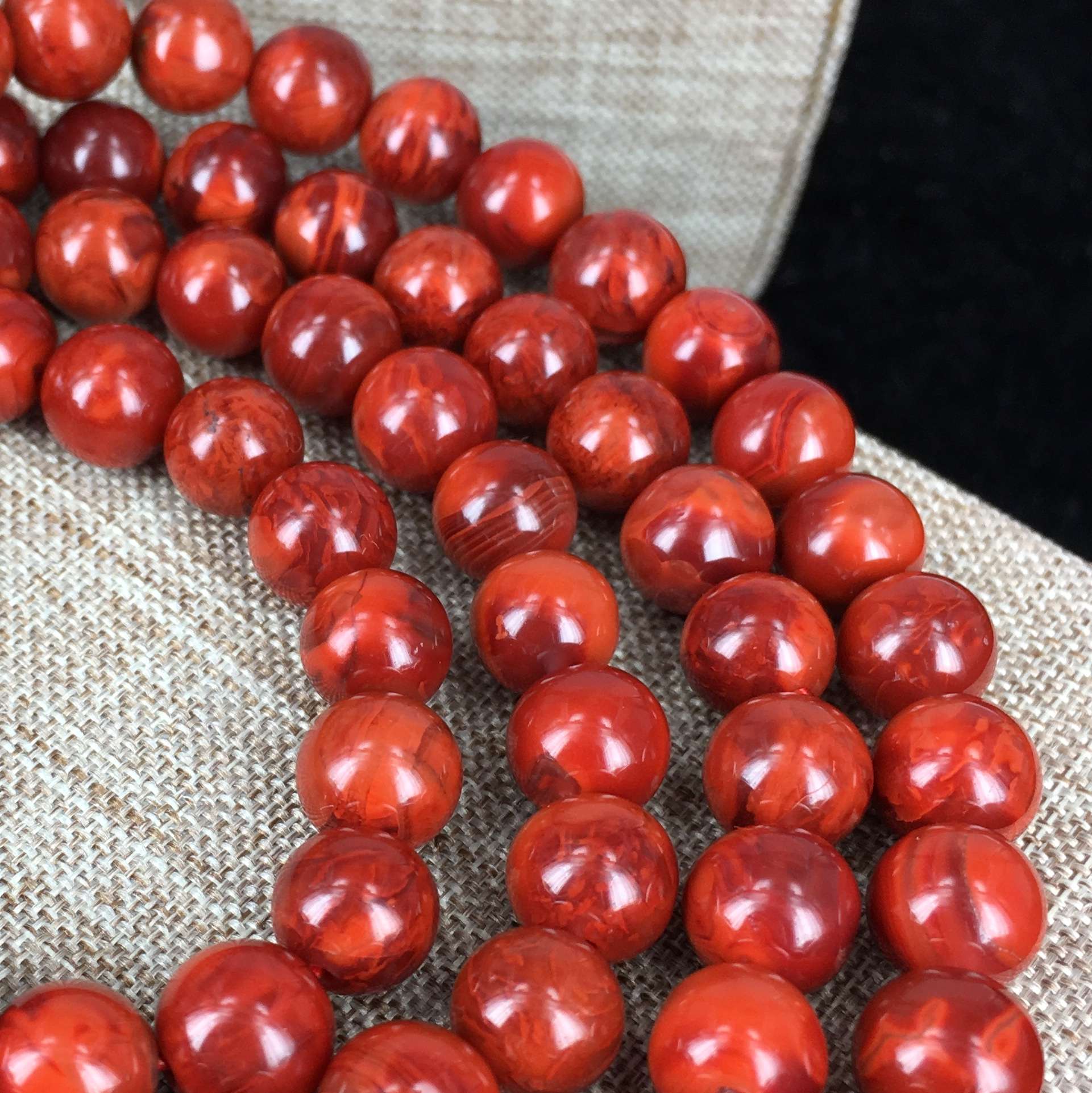 热销凉山 红玛瑙佛珠_火焰纹南红玛瑙108佛珠手串四川凉山料满色满肉