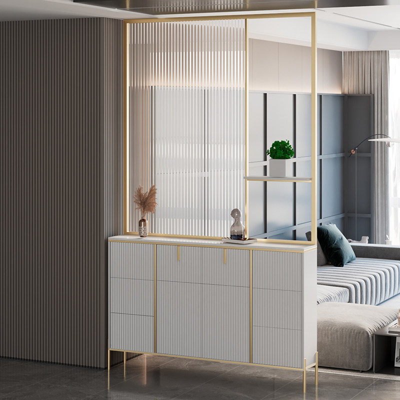 轻奢入户玄关柜鞋柜一体家用进门客厅长虹玻璃屏风隔断简约遮挡柜