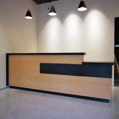 吧台收银台复古柜台简约现代便利店超市收银桌公司小型前台接待.