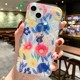 适合苹果iPhone15Promax手机壳儿透明2024女款新款十五pro春天的花花13 14 Pro max新机网红爆款不顶膜蓝色系