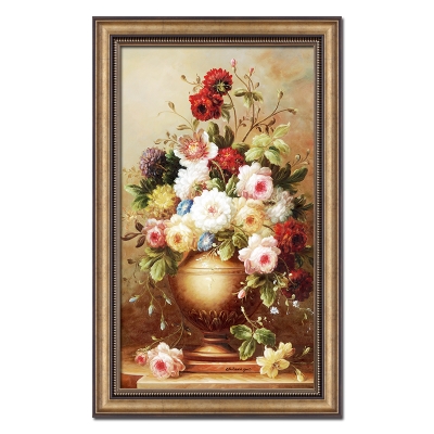 新品简约欧式古典玄关过道走廊装饰画美式入户楼梯口油画花卉壁画