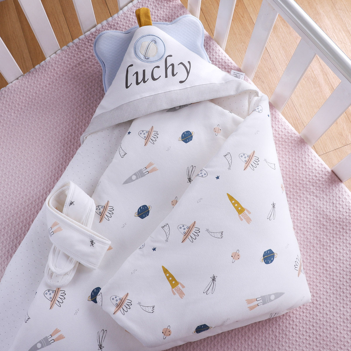 婴儿抱被秋冬季加厚保暖款新生儿包被初生宝宝的用品可脱胆襁褓包