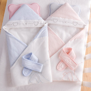 Newborn pure cotton quilt newborn baby hug by spring, autumn and winter maternity room bag single wrapped quilt baby swaddle thick