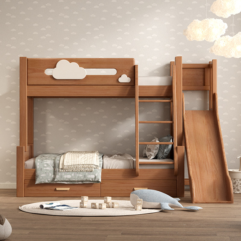 全实木上下床双层床橡胶木子母床上床下空高架床单上层儿童高低床