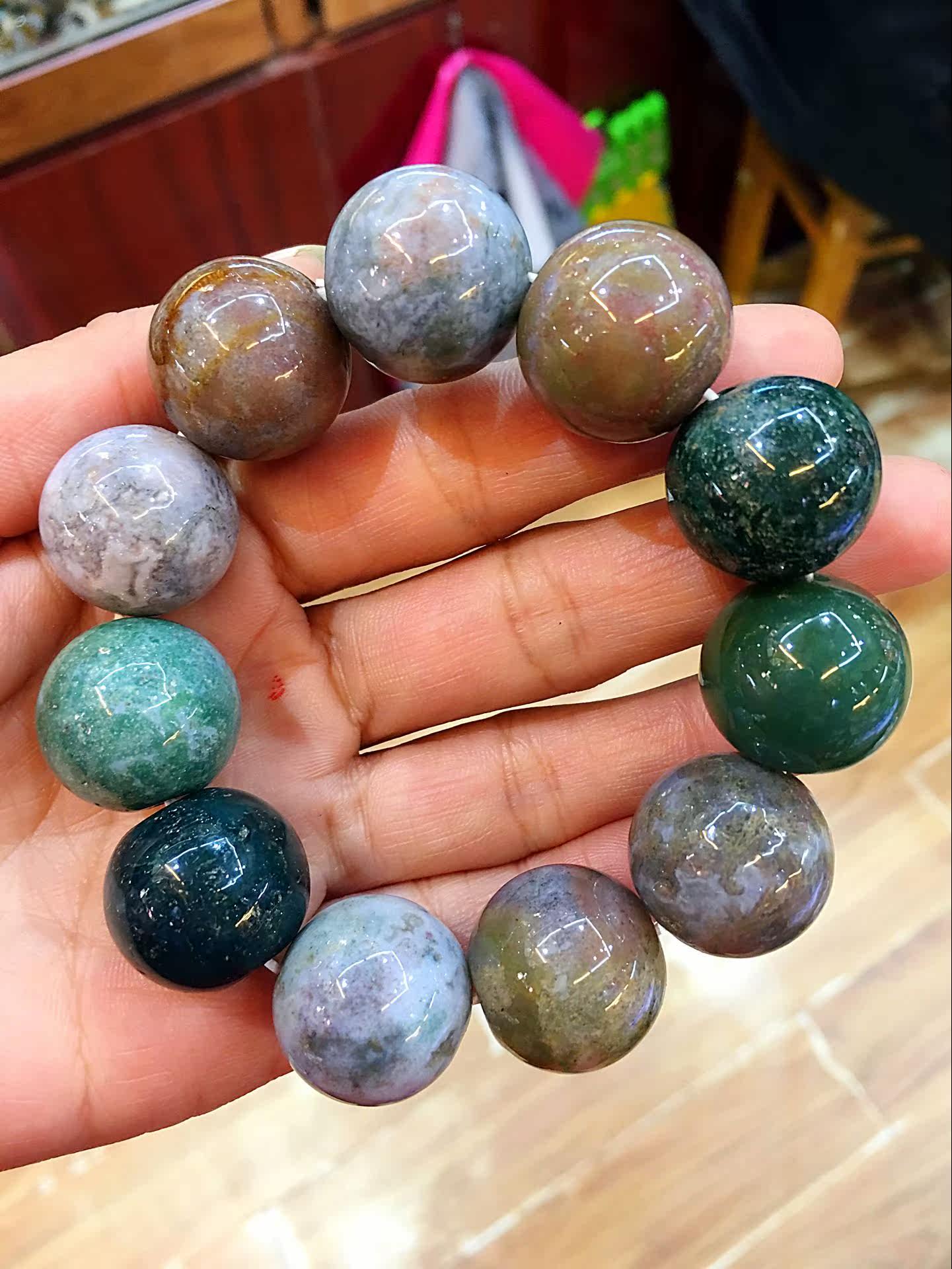 热销手串男玛瑙 雨花石