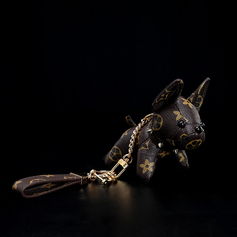 lv&gedete 钥匙扣女个性法斗小狗柴犬挂件创意汽车钥匙链包包挂饰