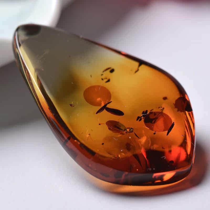 精品天然琥珀 花珀随形吊坠 6,52克 饱满圆润