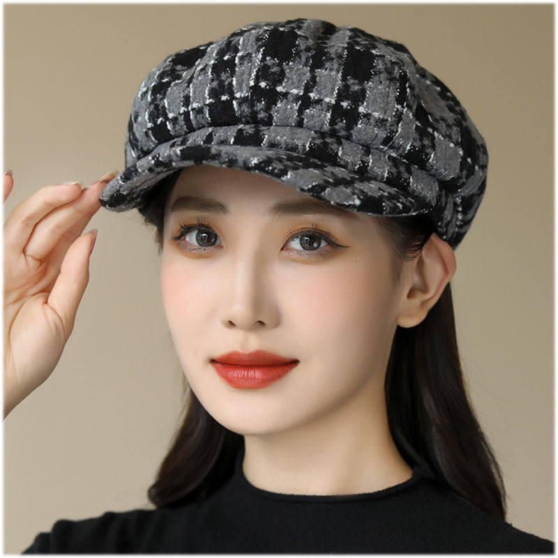 新品秋冬季女帽韩版时尚纯色加绒针织毛线帽中老年女帽妈妈帽套头冬帽