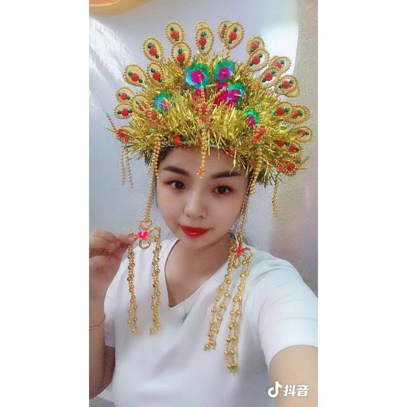 花旦头饰秧歌头饰戏剧头饰古装戏曲头饰小姐女假发舞蹈头饰帽子