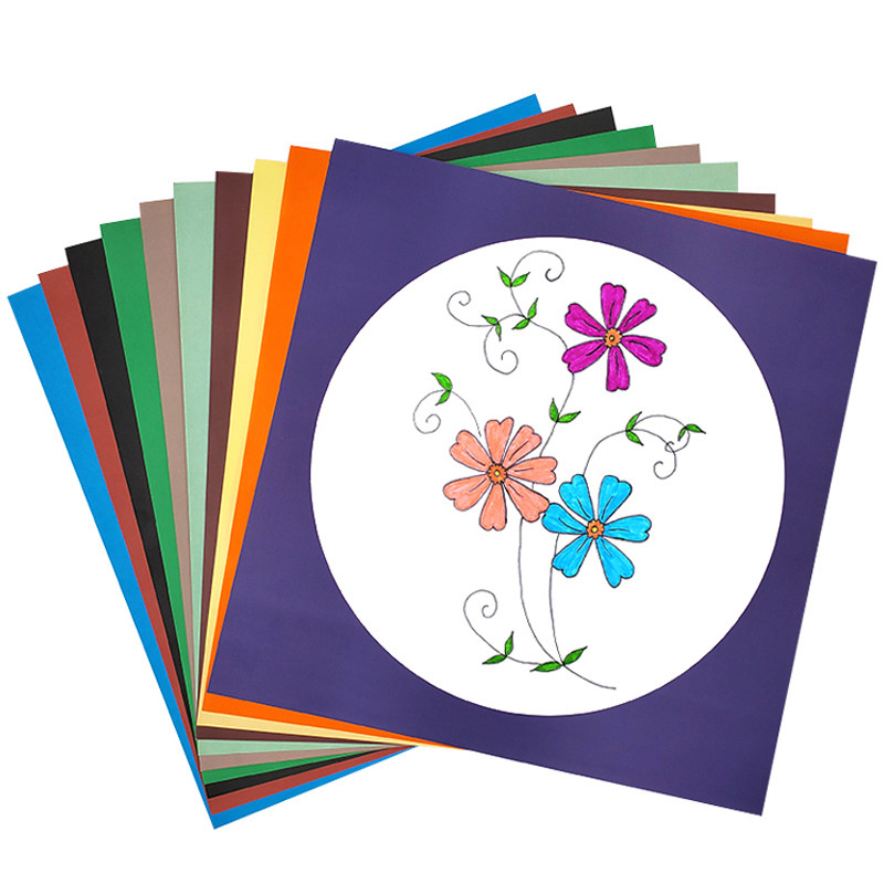 彩色内圆边框卡纸儿童画裱画框简易卡纸裱框黑白加厚圆形硬卡纸美术