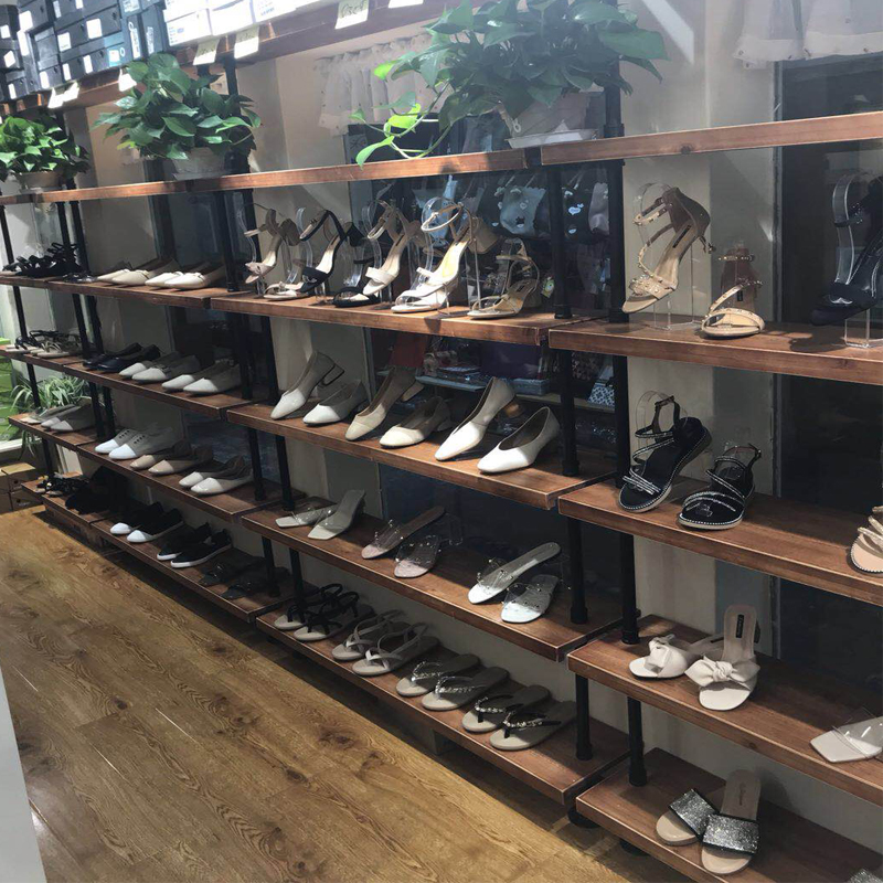 鞋店鞋架展示架上墙 复古