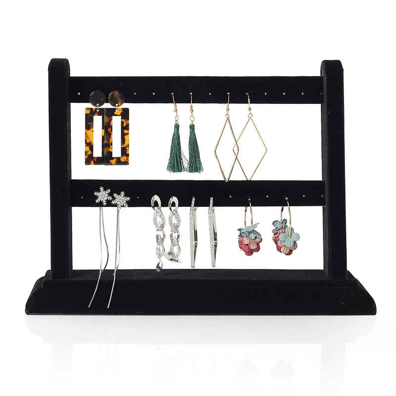 简约家用绒布挂耳环架子耳饰收纳首饰架摆耳钉架子耳夹饰品展示架