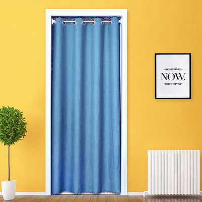 门帘布艺隔断帘卧室客厅家用遮光长款空调布帘厨房厕所挂帘免打孔