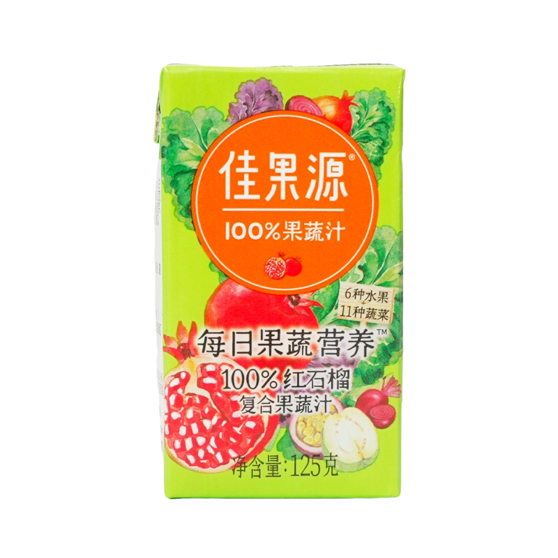 「详情页领补贴」佳果源100%红石榴果蔬汁125g*36盒17种果蔬0脂