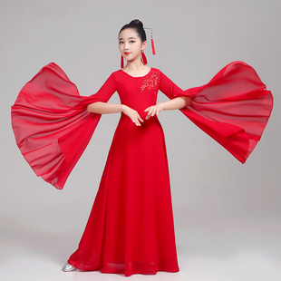 2023新款儿童古筝演出服礼服高端女童中国风主持人大合唱表演服装