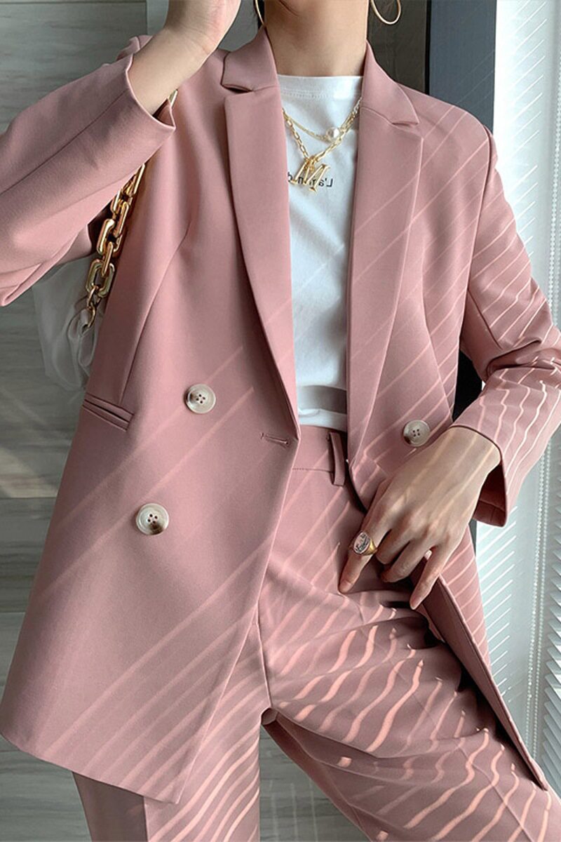 早春小香风港风复古chic职业西装外套女套装时尚减龄阔腿裤两件套