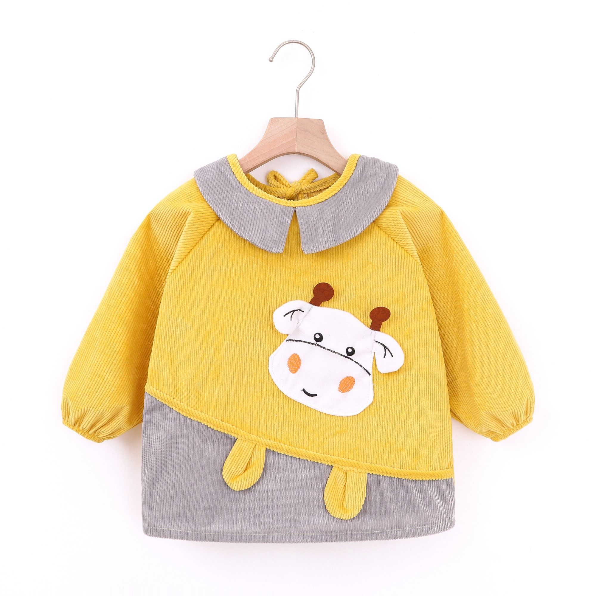 儿童罩衣女宝冬季宝宝女童可爱防水可外穿围兜洋气小公主防水护衣