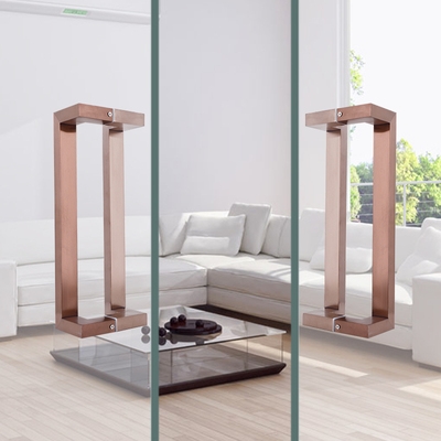 不锈钢玻璃门拉手方管双弯e哑黑色大门把手拉丝ktv办公室大门扶手