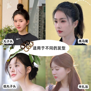 高弹力加粗发圈女2024年新款高端橡皮筋扎头发绳简约气质耐用头绳