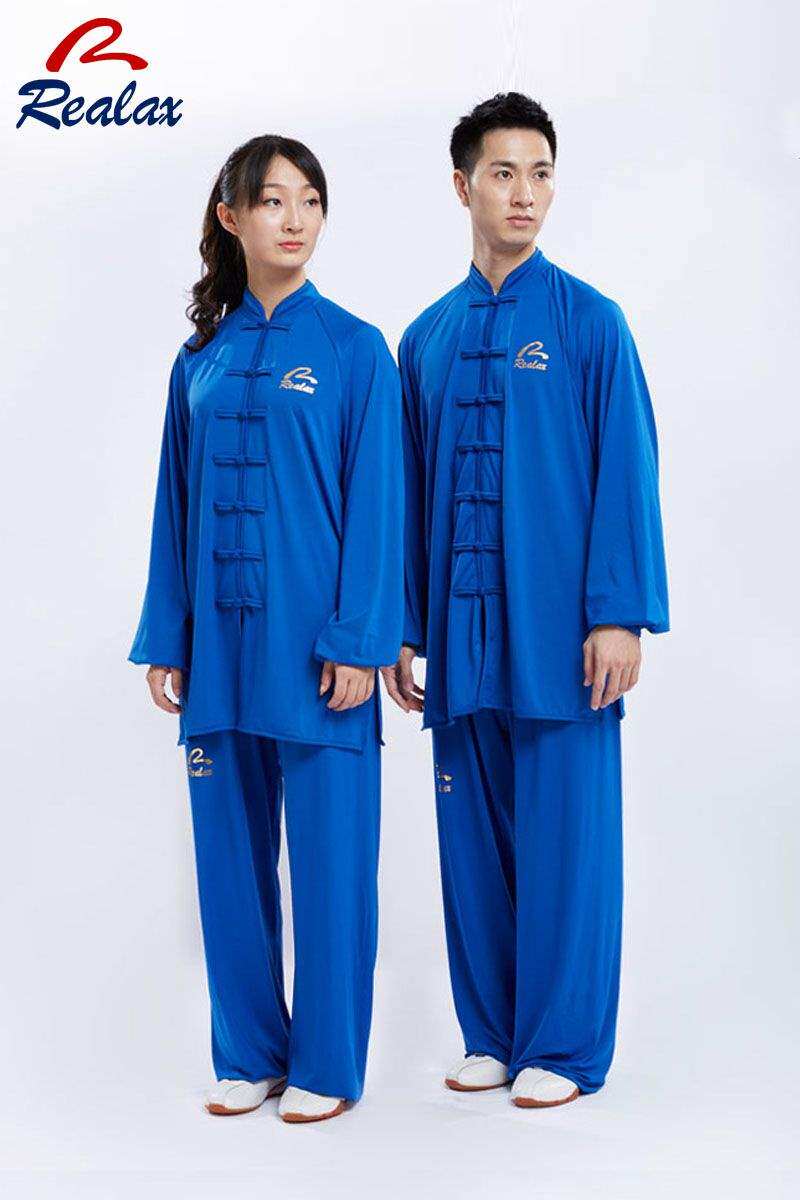 高档太极服女春夏牛奶丝表演服飘逸太极拳服中国风练功服男武