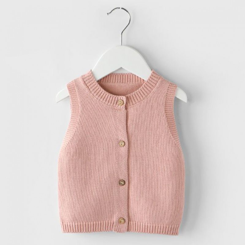 男童女童马甲春秋外套洋气儿童新款婴儿一岁宝宝外穿背心针织开衫