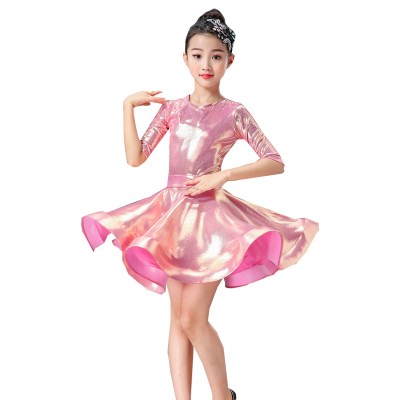 拉丁舞服装儿童女孩专业少儿舞蹈比赛规定演出表演服女童舞裙跳舞
