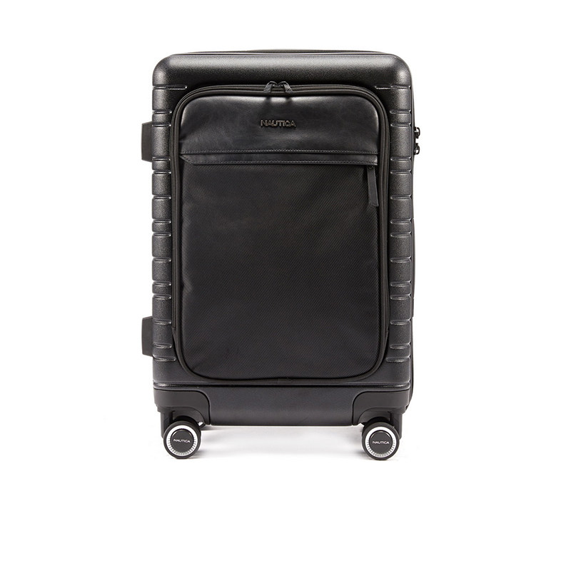 nautica/诺帝卡前开口翻盖行李箱20寸真皮商务登机箱旅行10101120