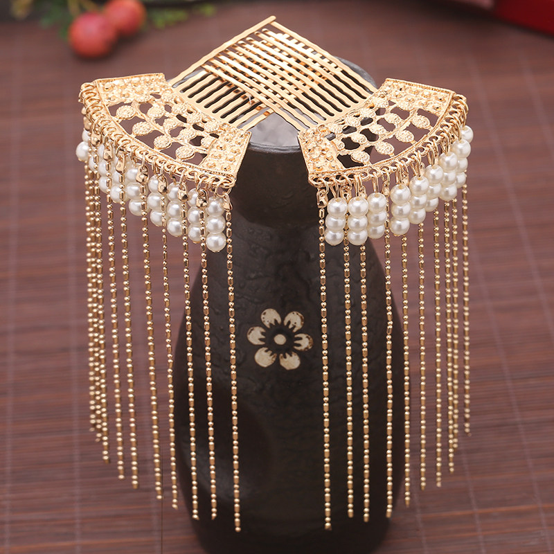 汉服古风插梳珍珠流苏发钗步摇古代发簪饰品发插古装发饰簪子配饰