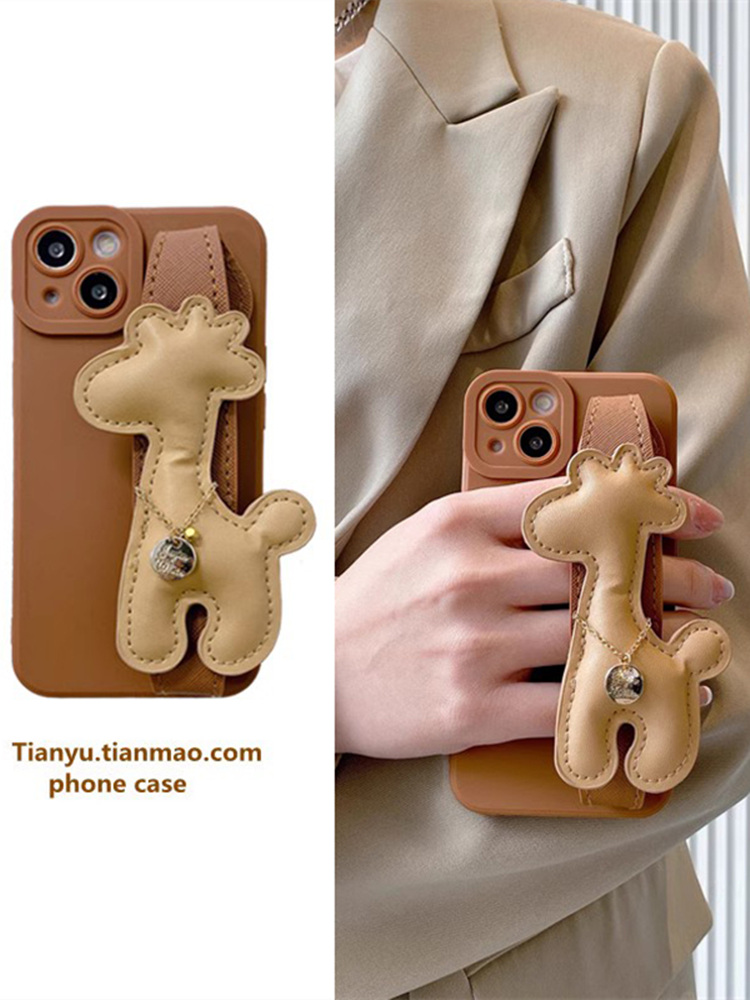 棕色长颈鹿腕带适用iPhone15