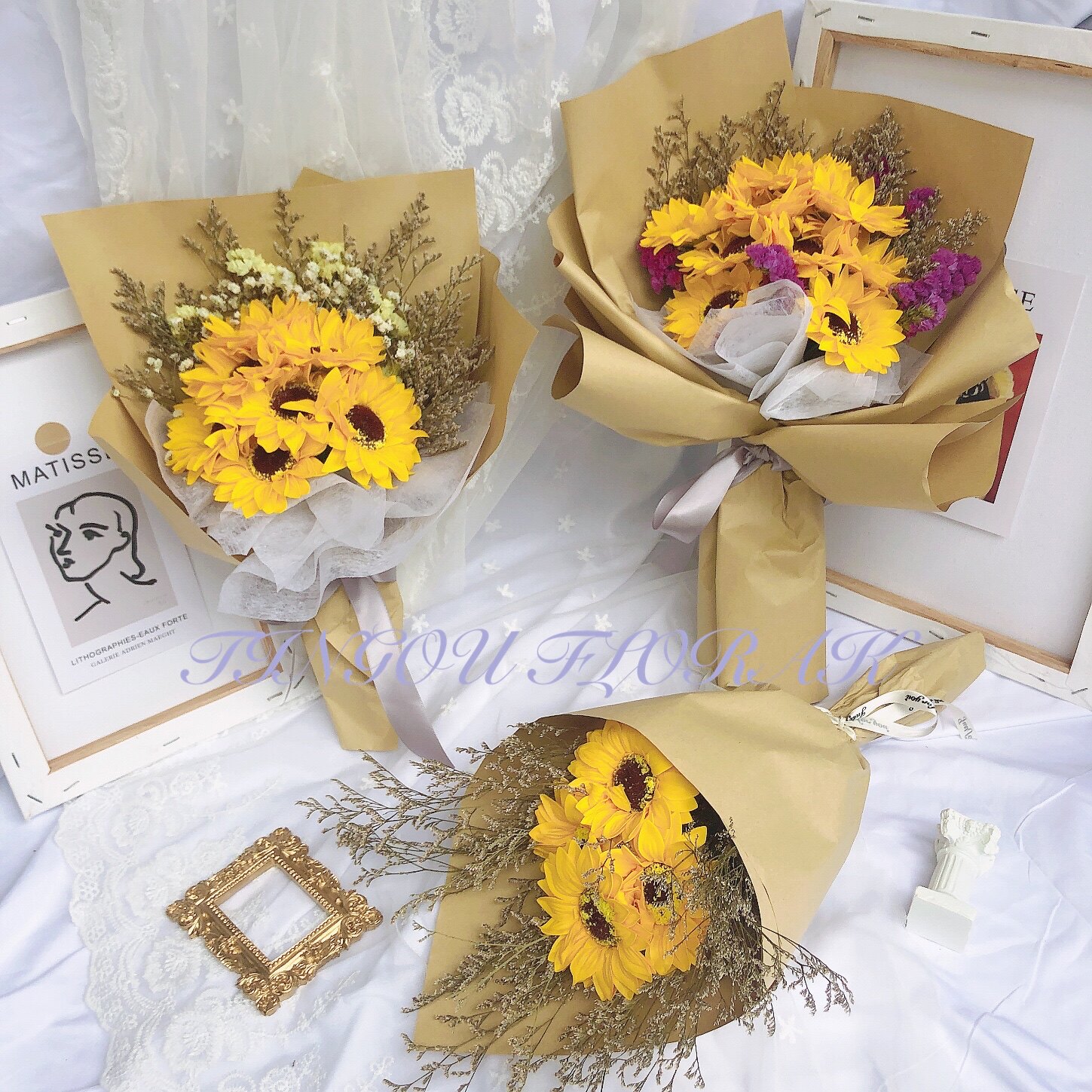 ins风向日葵干花花束生日毕业季礼盒包装礼物送闺蜜男女友永生花