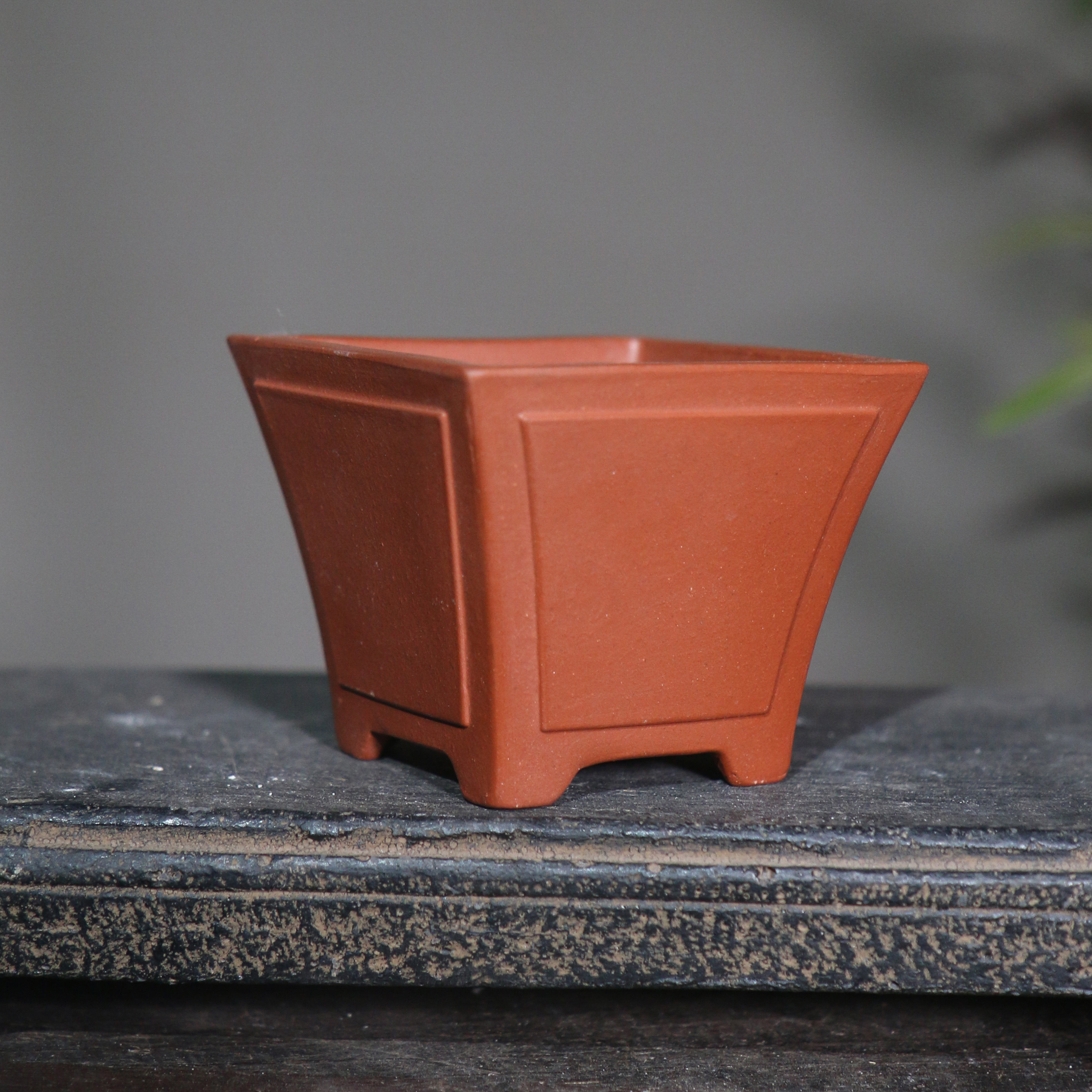 紫砂花盆正方形一颗印盆景盆原矿紫泥小盆桌面盆栽觅陶乡菖蒲盆