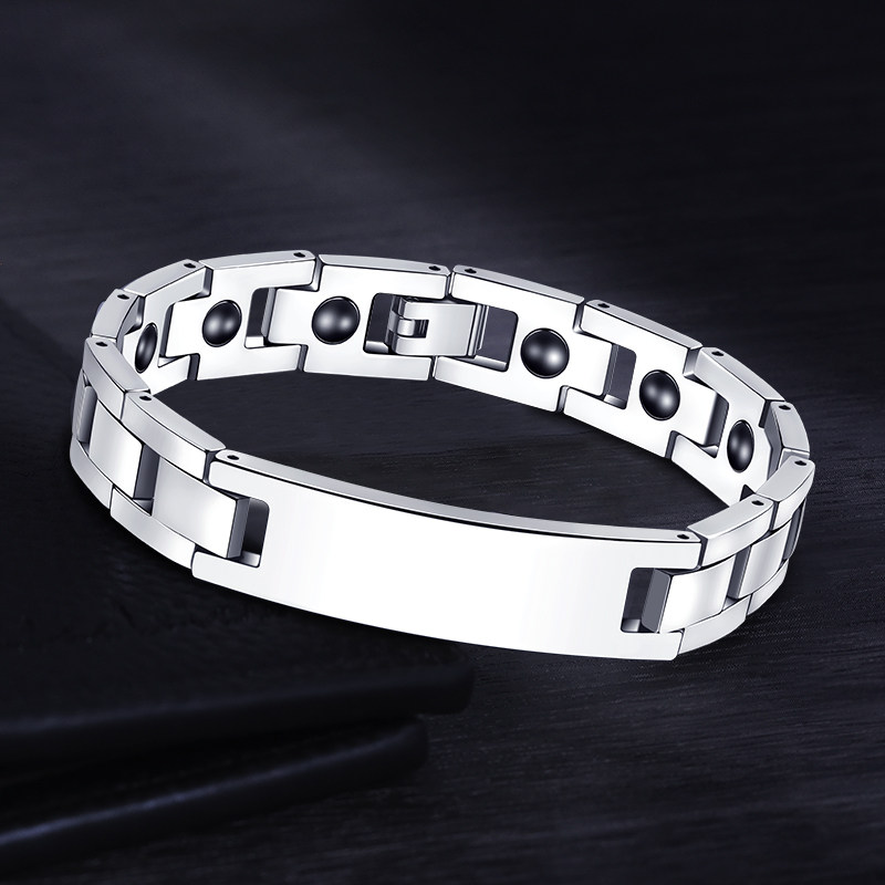 钛钢光面男士手链韩版个性潮手饰手镯ins小众设计首饰品单身简约