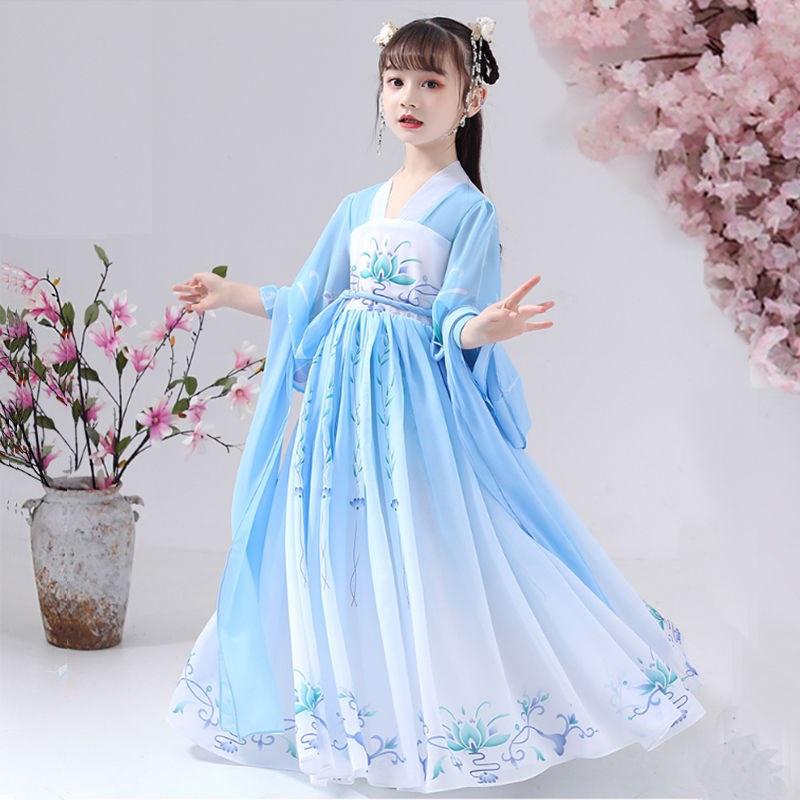 飘逸女童仙仙气薄仙女襦古装春夏汉服儿童款装超轻纱裙裙子连衣裙