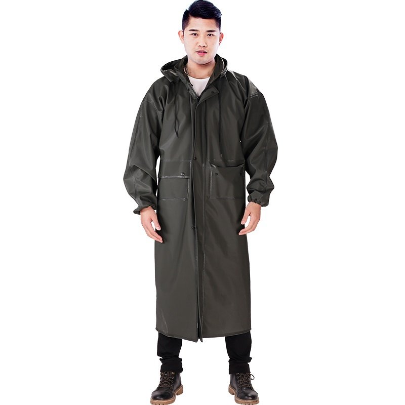 防水徒步雨披加大加厚成人连体长雨衣男户外钓鱼加长款带袖防风衣