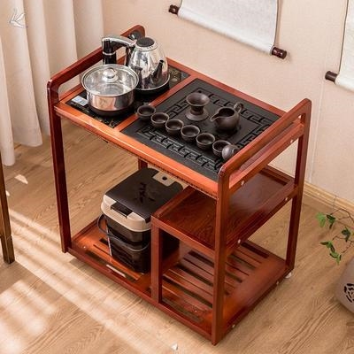 实木全自动 茶几桌可移动家用茶台简约茶桌茶盘一体套装 带轮子