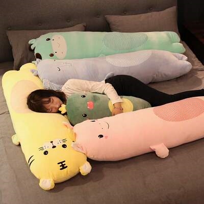 睡觉抱枕长条枕双人毛绒图片