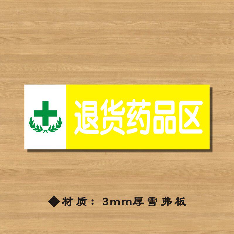 分类退货药品区药店药品标签药房标识yp050标志牌