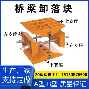 桥梁卸落块A型B型铸钢装配式卸落装置支架支座标高调节升降工具